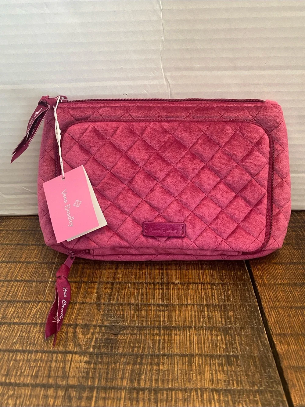 Vera Bradley Majestic Magenta Quilted Compact Organizer Breast Cancer Awareness